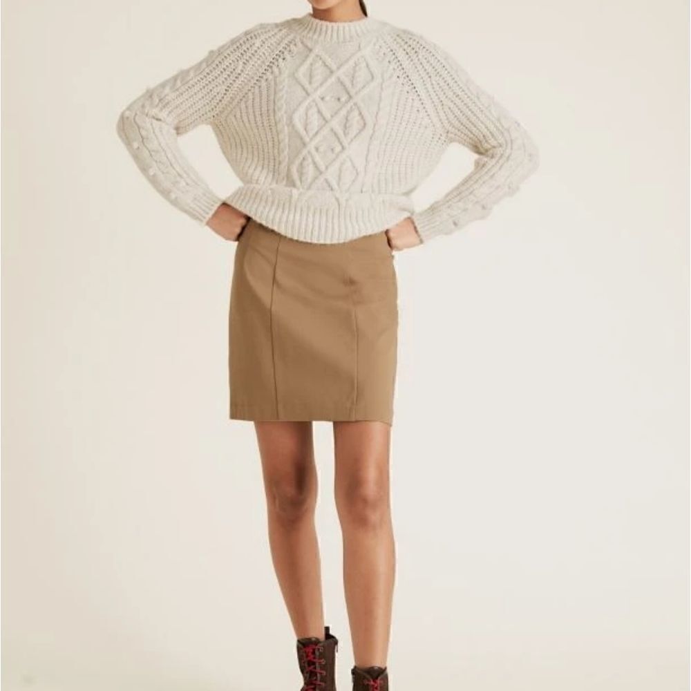 Express Brown Sude Midi Skirt